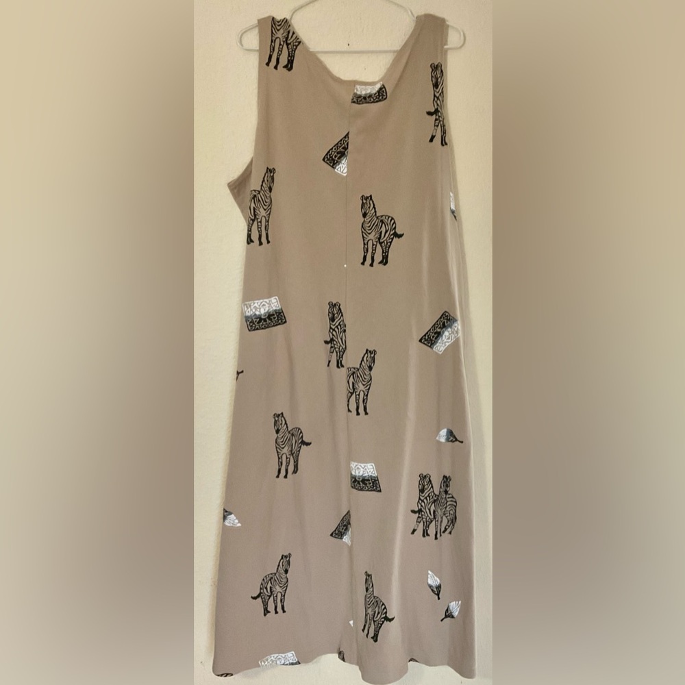 Women XL Zebra Print all Cotton Copa Cabana Dress
